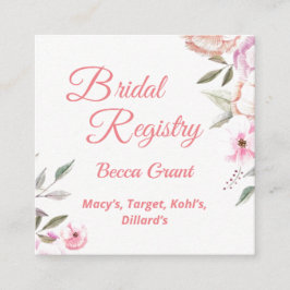 Cartão De Informações Bonito Pastel Petals Bridal Registry