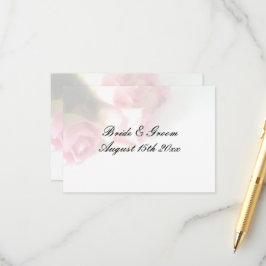 Cartão De Informações Bonito rosa rosa rosa flor fundo casamento