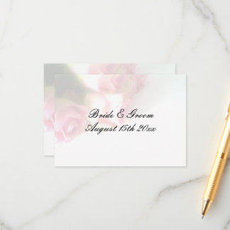 Cartão De Informações Bonito rosa rosa rosa flor fundo casamento