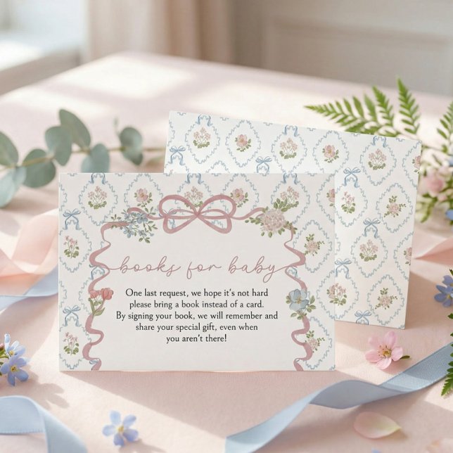 Cartão De Informações Books for Baby Baby in Bloom Baby Shower (Criador carregado)