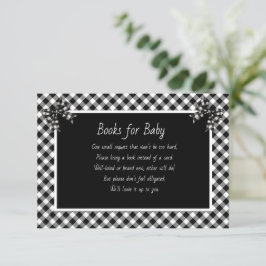 Cartão De Informações Books for Baby Black and White Plaid