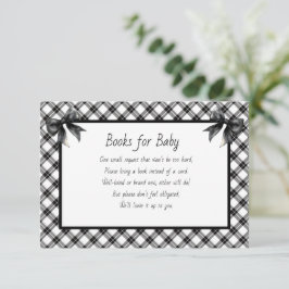Cartão De Informações Books for Baby Black and White Plaid
