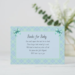 Cartão De Informações Books for Baby Blue and Green Plaid