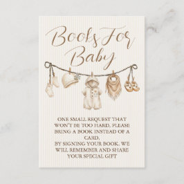 Cartão De Informações Books For Baby Boho Clothesline Baby Shower