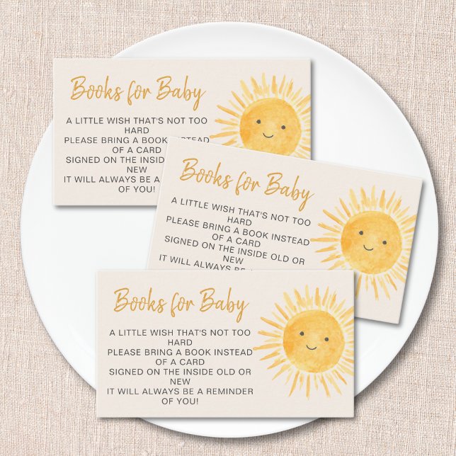 Cartão De Informações Books For Baby Boho Sunshine Baby Shower (Criador carregado)