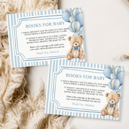 Cartão De Informações Books for Baby Card Blue Bear