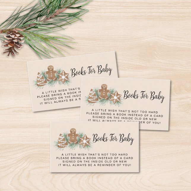 Cartão De Informações Books for Baby Gingerbread Baby Shower (Criador carregado)