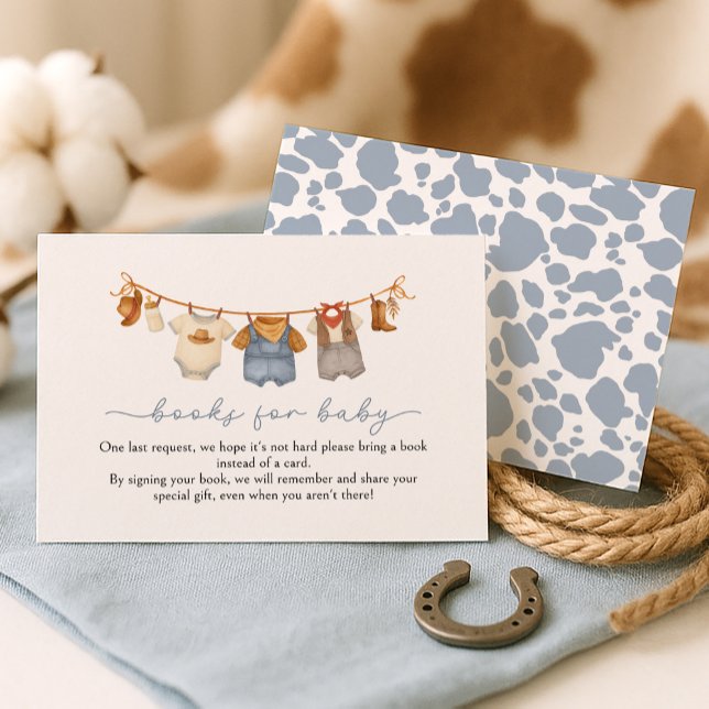 Cartão De Informações Books for Baby Little Cowboy Baby Shower (Criador carregado)