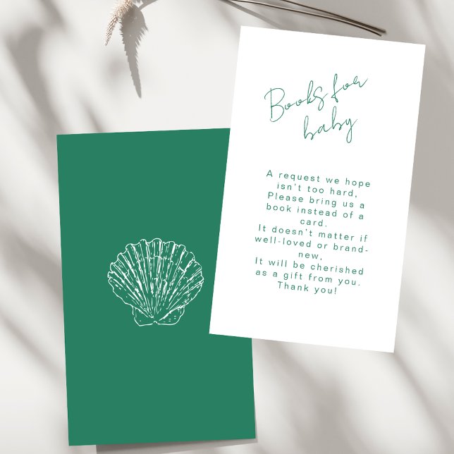 Cartão De Informações Books for Baby Marine Blue Coastal Baby Shower (Criador carregado)