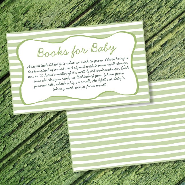 Cartão De Informações Books For Baby Matcha Green Tea Baby Shower (Books For Baby Matcha Green Tea Baby Shower Enclosure Card)