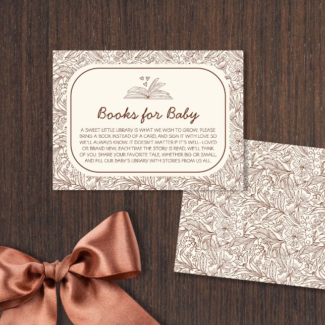Cartão De Informações Books For Baby New Chapter Floral Brown (Books For Baby New Chapter Floral Brown Enclosure Card)