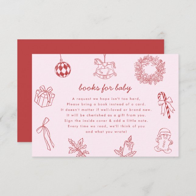 Cartão De Informações Books for baby whimsical christmas winter girl (Frente/Verso)