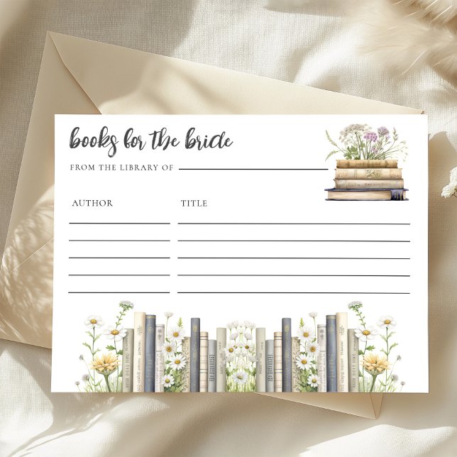 Cartão De Informações Books for the Bride Bridal Shower (Criador carregado)