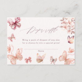 Cartão De Informações Borboleta Coquette | Borboletas Fralda Raffle