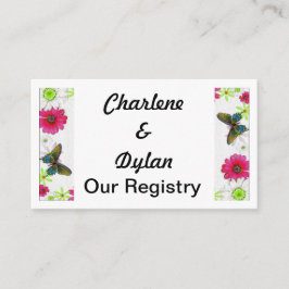 Cartão De Informações Borboletas e flores no Registro Mosaico