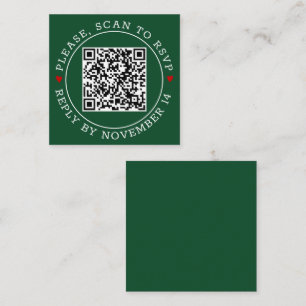 Cartão De Informações borda de RSVP de código QR, corações casamento ver