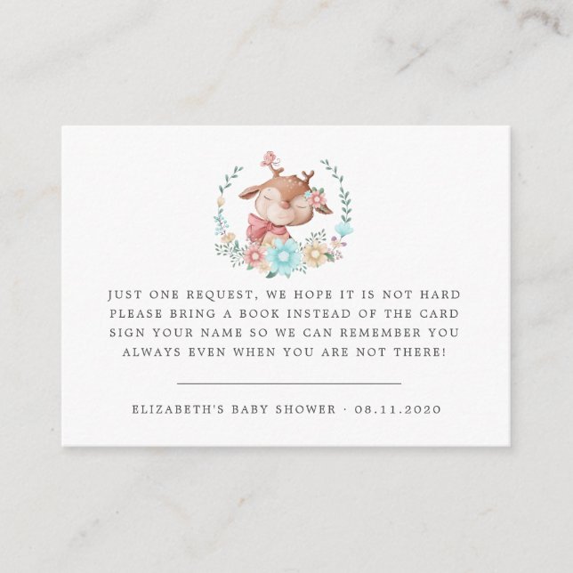 Cartão De Informações bosques chá de fraldas (Frente)