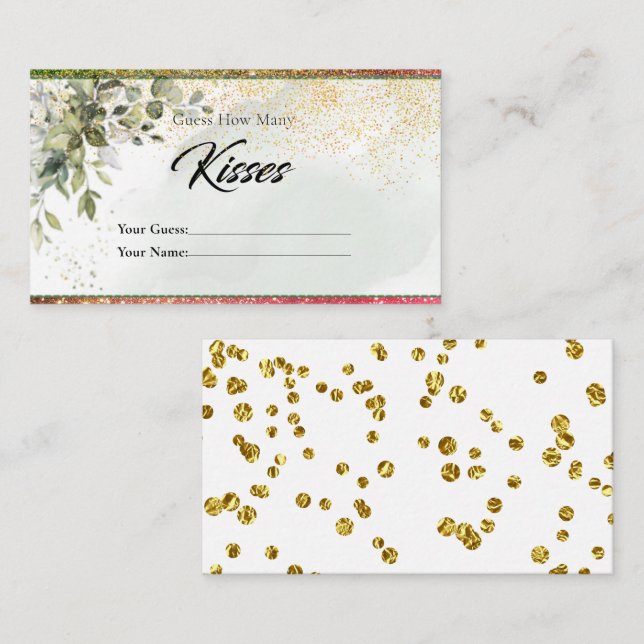 Cartão De Informações Botânica Esparsa Quantos Beijos Enclosure (Frente/Verso)