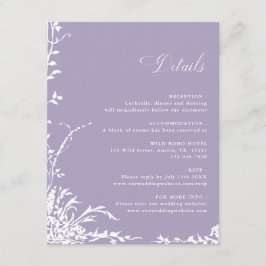 Cartão De Informações Botanical Arch Garden Lavender Wedding Details