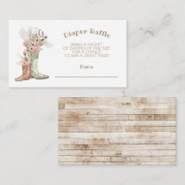 Cartão De Informações Botas Cowboy Florais Sorteio de Fraldas