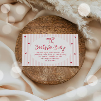 Cartão De Informações Bow Hearts Valentine Baby Shower Books for Baby