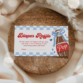 Cartão De Informações Bow She's Ready to Pop Baby Shower Diaper Raffle