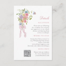 Cartão De Informações Bows and Wildflowers