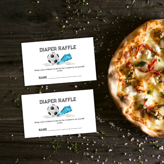 Cartão De Informações Boy All Star Soccer Diaper Raffle Baby Shower  (Boy All Star Soccer Diaper Raffle Baby Shower Enclosure Card)