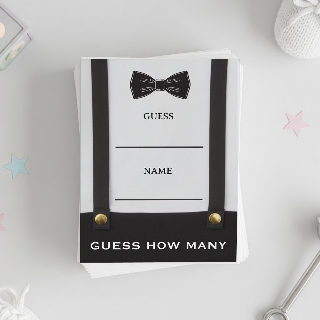 Cartão De Informações Boy Baby Shower Gentleman Guess How Many Game (Boy Baby Shower Gentleman Guess How Many Game Enclosure Card
)