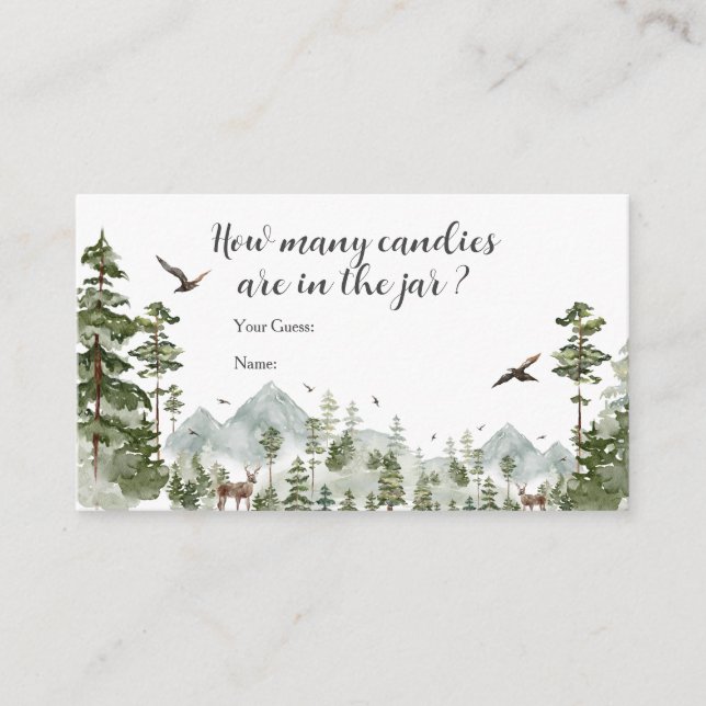 Cartão De Informações Boy Pine Tree Mountain Quantas Canaviais (Frente)