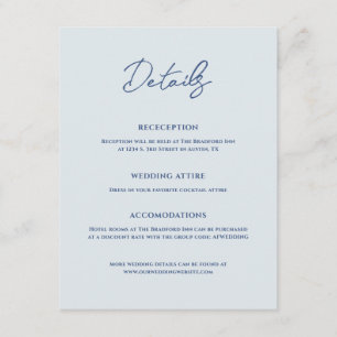 Cartão De Informações Bradford Modern Wedding