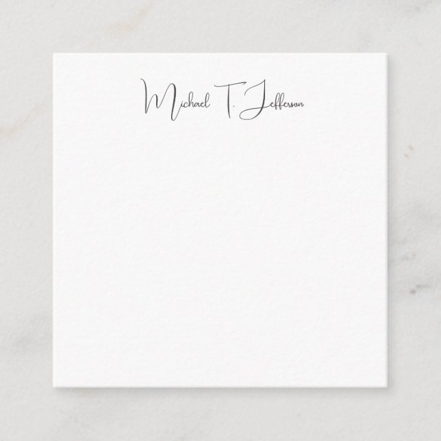 Cartão De Informações Branca de Cinzas Simples Simples, Simples E Elegan (Frente)