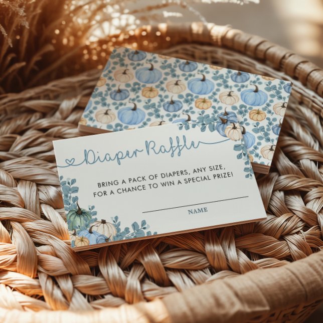 Cartão De Informações Branca de Fralda Azul de Abóbora Doce (Criador carregado)