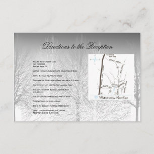 Cartão De Informações Branches de inverno Direções de Casamento Branco P