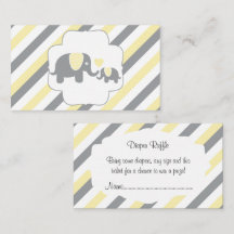 Branco, Amarelo e Cinzas Elefantes Fralda Raffle