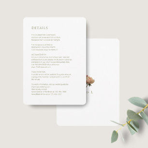 Cartão De Informações Branco   Detalhes de Casamento Chic Olive Green & 