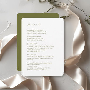 Cartão De Informações Branco e Azul Detalhe de Casamento Mínimo do Scr