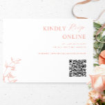 Cartão De Informações Branco, Rosa Esbranquiçado, Código QR Pêssego Casa<br><div class="desc">Cartão de cerimônia de casamento RSVP no website Elegante, moderno, branco, cor-de-rosa-pincel e cor-de-rosa-rosa e pêssego do QR Code, com tipografia contemporânea e talento mínimo, e elementos botânicos sutis desenhados à mão. Capacidade de adicionar seu código QR, bem como seu endereço de site de casamento para aqueles convidados que preferem...</div>