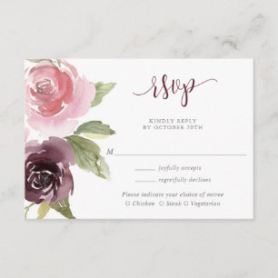 Cartão De Informações bravo branco roxo cor-de-rosa casado floral com co