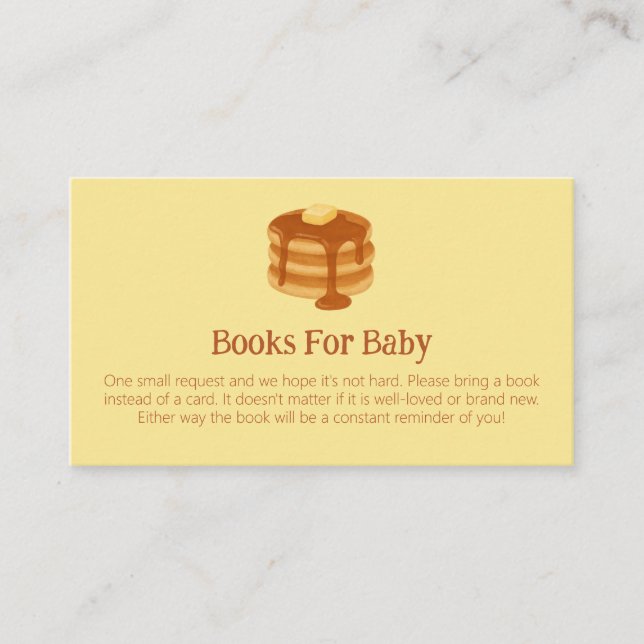 Cartão De Informações Breakfast Brunch Theme Baby Shower Book Request (Frente)
