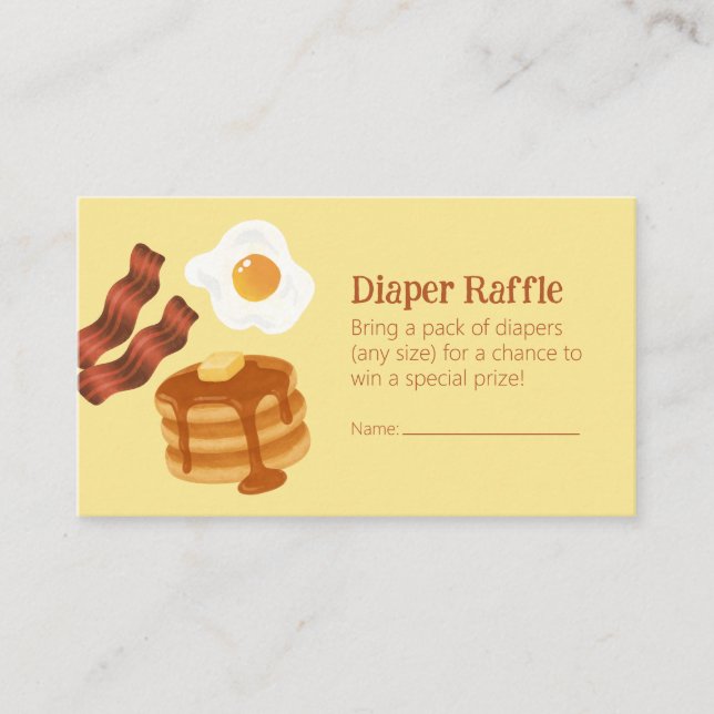 Cartão De Informações Breakfast Brunch Theme Diaper Raffle Ticket  (Frente)