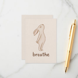 Cartão De Informações Breathe Minimal Bunny Encouragement Card