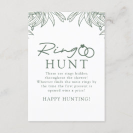 Cartão De Informações Bridal do Simples Anel Botânico Verde da Floresta