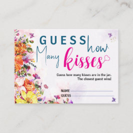 Cartão De Informações Bridal Shower Guess How Many Kisses Spring Floral