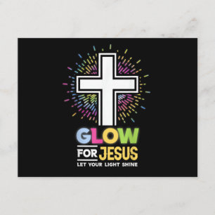 Cartão De Informações Brilhe para Jesus Camiseta da Cruz Cristã Jesus Cr
