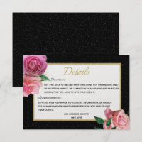 Brilho branco preto e rosas cor-de-rosa com detalh