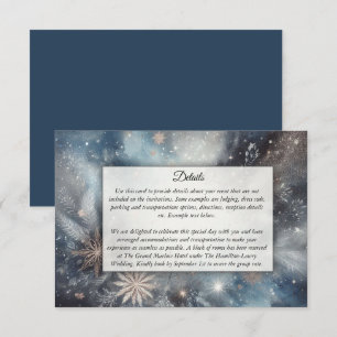 Cartão De Informações Brilho da Meia-Noite de Inverno Celestial Casament