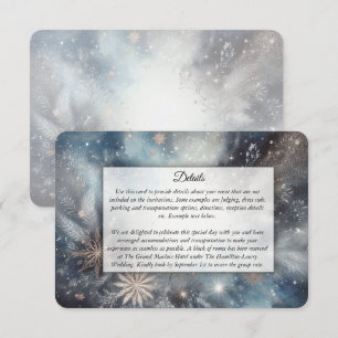 Cartão De Informações Brilho da Meia-Noite de Inverno Celestial Casament