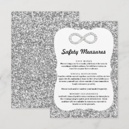 Cartão De Informações Brilho de Prata Diamante Medidas de Segurança Infi