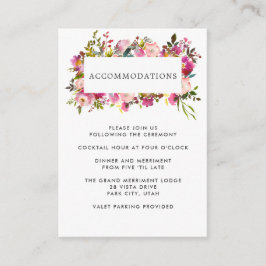 Cartão De Informações Brilliant Bloom | Alojamento do Hotel WEDDING